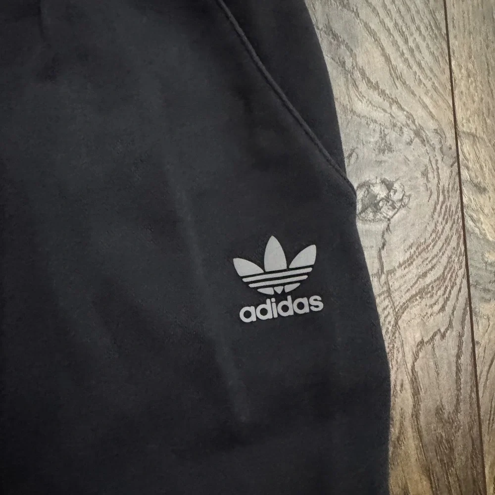 Adidas Originals Mens M Black Mixed Media Jogger Sweatpants Sporty Streetwear